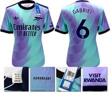 Image of BNWT 2024/2025 ARSENAL F.C. ADIDAS 3RD SHIRT GABRIEL 6 / SMALL