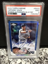 2023 Topps Chrome Anthony Volpe Rookie Blue Refractor On-card Auto /150. rookie card picture