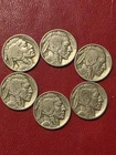 6  FULL DATE  OLD-TIME BUFFALO INDIAN HEAD NICKELS   BOLD & STRONG DATES