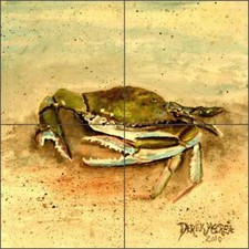Crab Tile Backsplash Ceramic Mural McCrea Sea Life Art DMA078