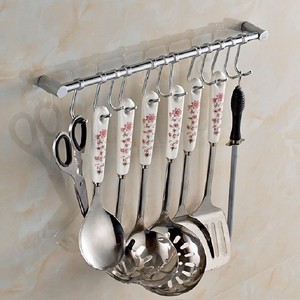 Kitchen Cupboard Wall Mounted 12 Hooks Tool Utensils Holder