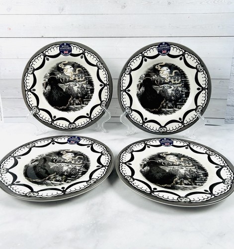 Halloween Royal Stafford The Guardian Witch Salad Plates Set Of 4 New - Picture 2 of 8