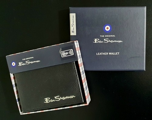 Ben Sherman Men's Black Leather Wallet with Coin Pocket & RFID Brand NEW & Boxed - Picture 8 of 8