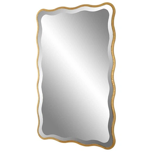 Uttermost Aneta Transitional Style Wood Scalloped Mirror in Gold - Picture 2 of 7