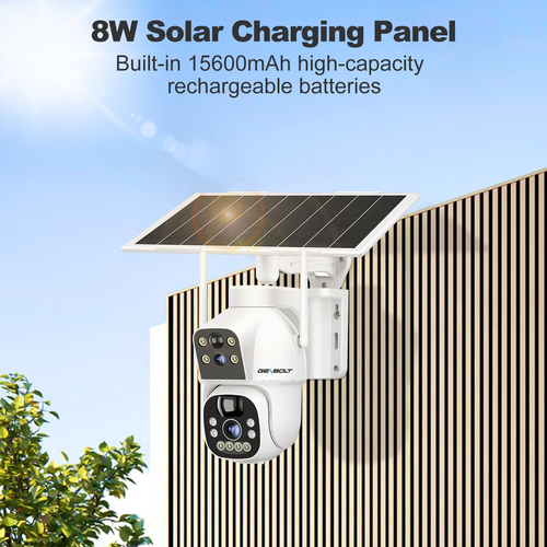 GENBOLT Solar Wifi Security Camera Outdoor Wireless, 8W 15600Mah Battery Powered - Picture 5 of 9