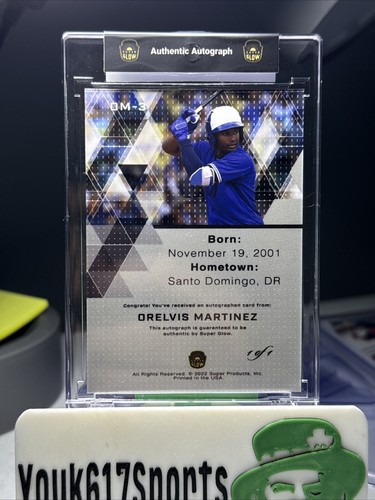 Orelvis Martinez Auto 2022 Super Glow 1 Of 1; 1/1 Blue Jays Orange Cracked Ice - Picture 3 of 4