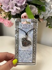 WICCAN AMULETS PEWTER CHARM NECKLACE / PENDANT WITH BLACK CORD