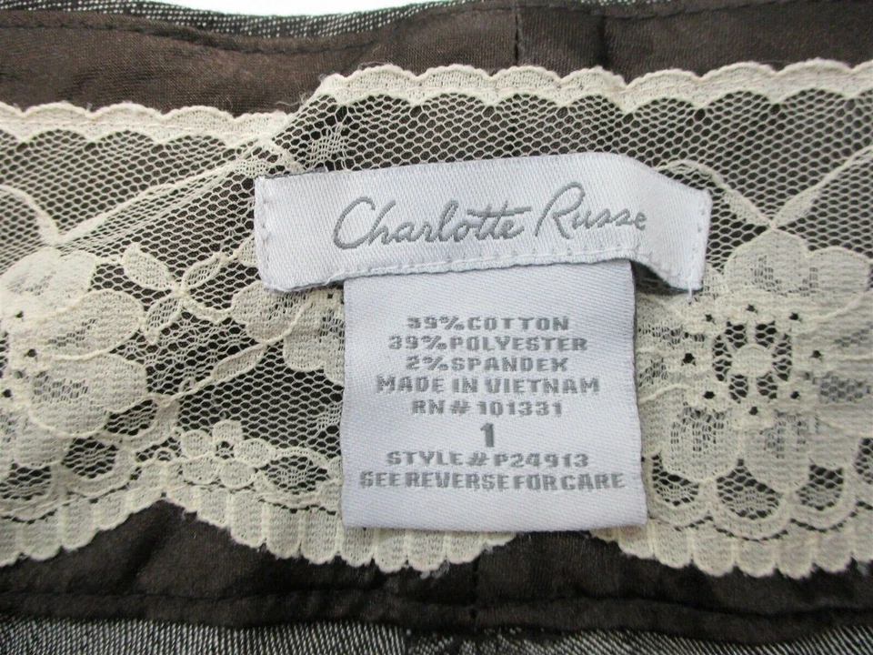 nova Calça CHARLOTTE RUSSE Feminina Tamanho 1 Vestido Casual Frente Plana Listrada Cinza - Imagem 3 de 4