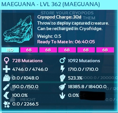 CC 4.7k 523m Maeguana 18k Food Ark Survival Ascended ASA PVE Cotton Candy - Picture 9 of 9