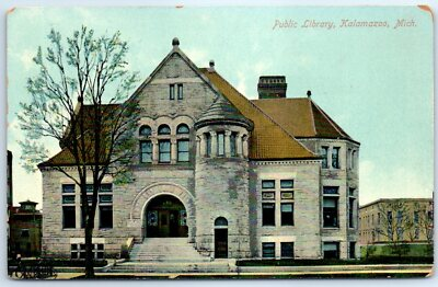 #ad #ad Postcard Public Library Kalamazoo Michigan $2.76