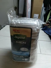 (1) New Depend Fit-Flex Underwear For Men Size L/XL 6 Count  Maximum Absorbency 