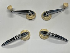Grooved Vw Window Crank And Door Handle Set Ivory With Buffers- Beetle 46-66 Grooved Vw Window Crank And Door Handle Set Ivory With Buffers- Beetle 46-66