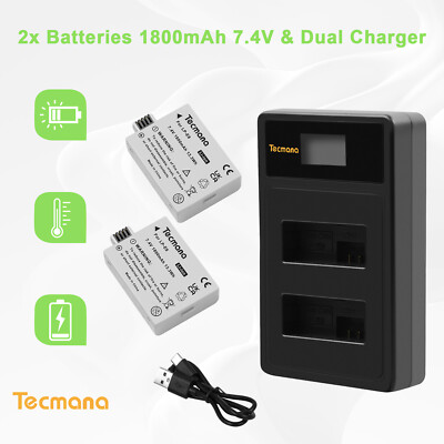 2x1800mAh LP-E8 Akku für Canon EOS 550D, 600D, 650D, 700D,Kiss X7i X6i+Ladegerät