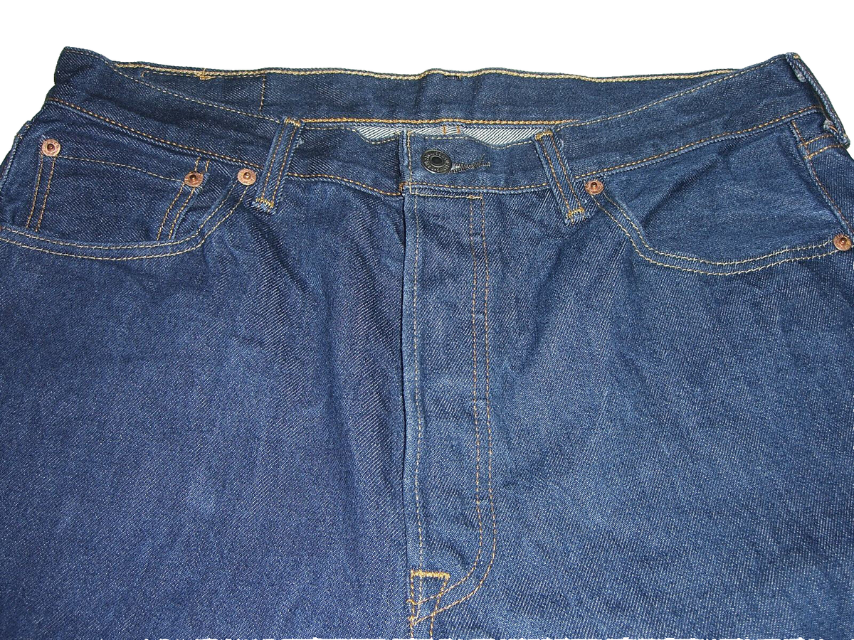 LEVI'S Jeans 501 Straight Leg Denim W36 L32 Dark Blue (0000) Mens
