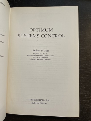 Optimum Systems Control - Andrew P Sage - 1968 FREE SHIPPING - Picture 2 of 8