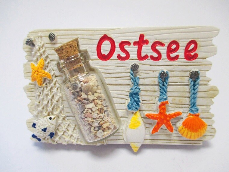 Baltic Sea magnet sea starfish poly relief souvenir Germany shells