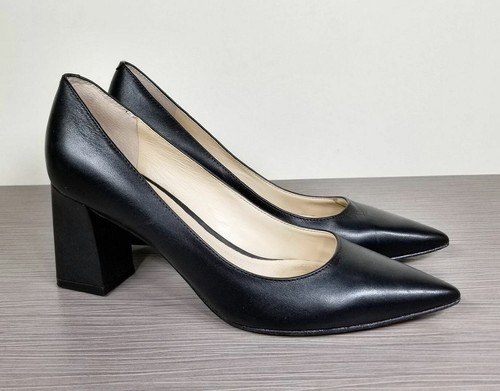 Zala Pump, Black Leather, Womens 