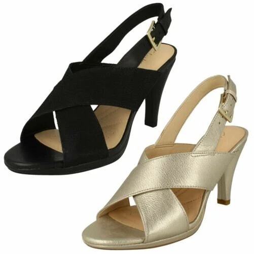 Ladies Clarks Heeled Slingback Sandals Dalia Lotus
