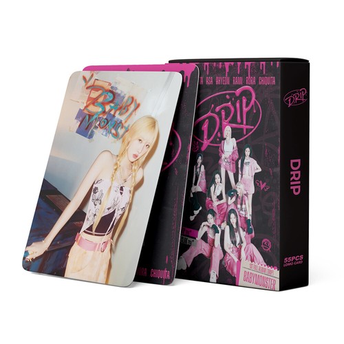 55pcs Set BABYMONSTER DRIP Album Lomo Card Collective Lomocards RAMI AHYEON - Picture 3 of 13