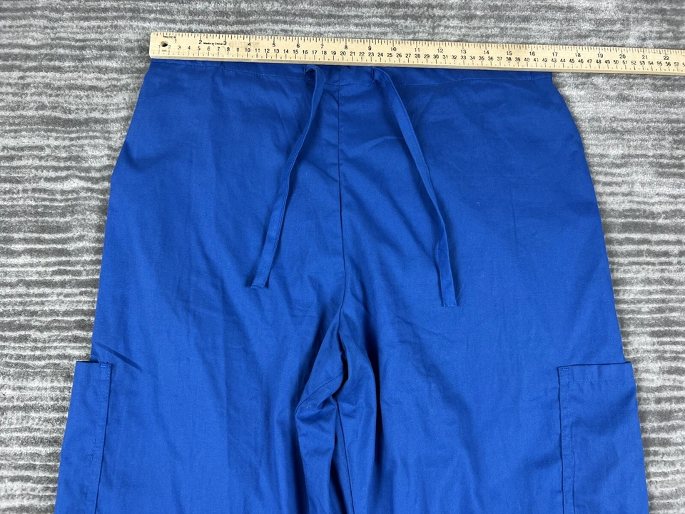 Melrose Scrub Pants Unisex XL Blue Cargo Pockets Elastic Waist Drawstring - Image 4 of 4