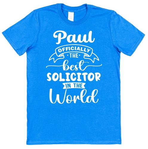 Personalised Best Solicitor T-Shirt Legal Boss Gift Lawyer Law Student Graduate - Picture 13 of 20