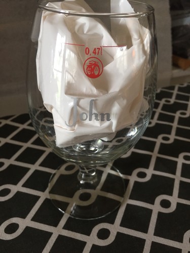 New Belgium Brewing Co. Stemmed Tulip Craft Beer Glass 0.47L - JOHN etch, EUC - Picture 2 of 9
