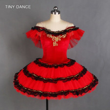 Off-the-shoulder Tutu Dress Bell Shape Ballet Dance Tutu Girls Ballerina Costume