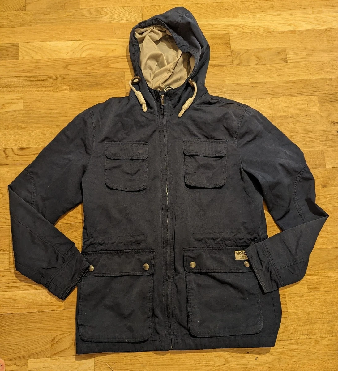 ORIGINALS BY JACK JONES BLUE JACKET Lightweight Hooded Coat Mens
