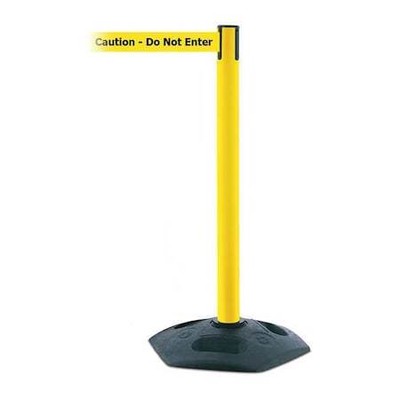 Tensabarrier 886-35-Std-No-Yax-C Barrier Post With Belt,Pvc,Yellow