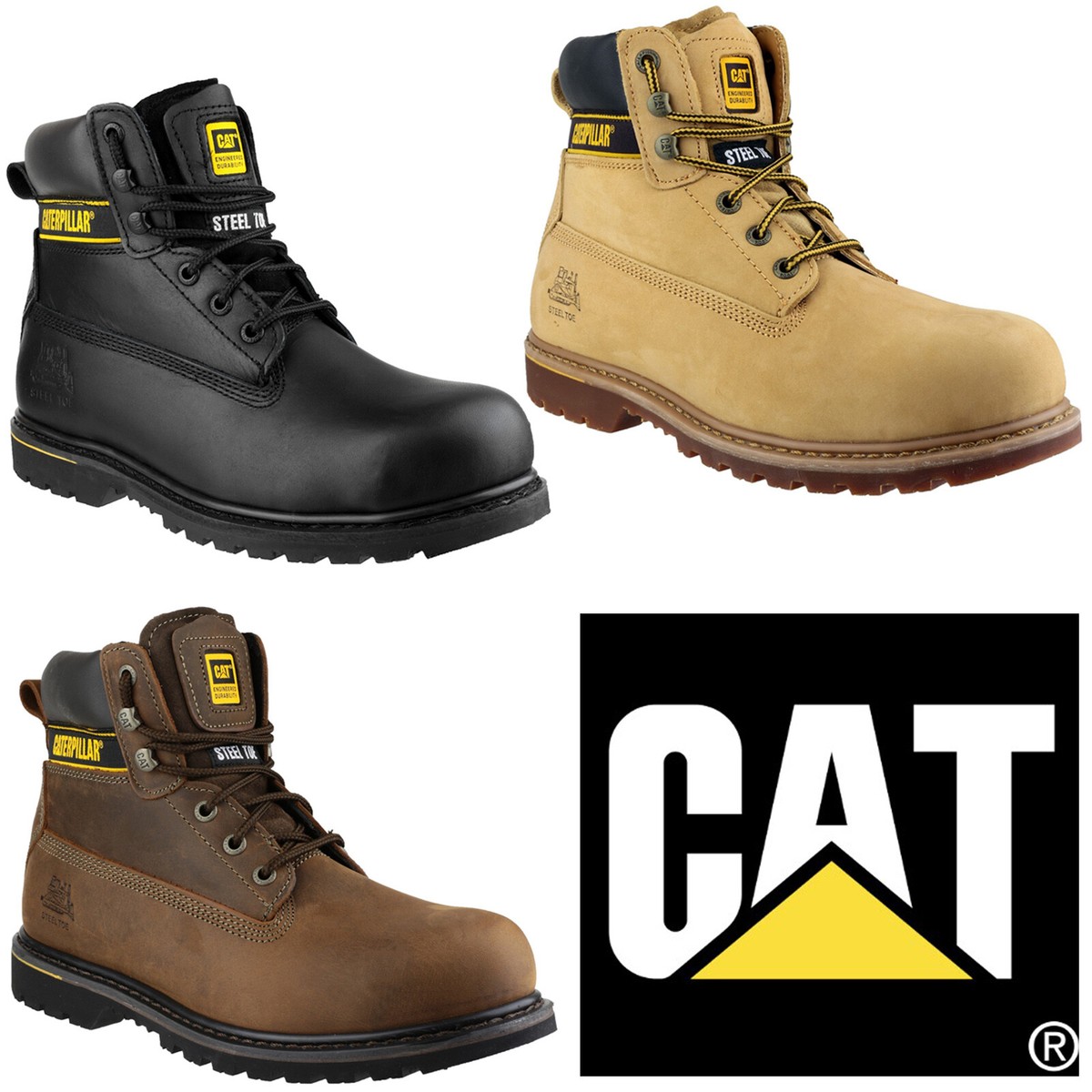 Caterpillar Holton Steel Toe Caterpillar Boots Uk Cat Holton S3