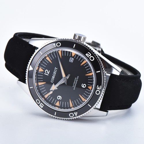 41mm corgeut black dial ceramic bezel date sapphire glass automatic movement men - Picture 4 of 5