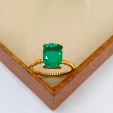 Natural Emerald Ring 925 Sterling Silver Ring Handmade Ring Wedding Ring