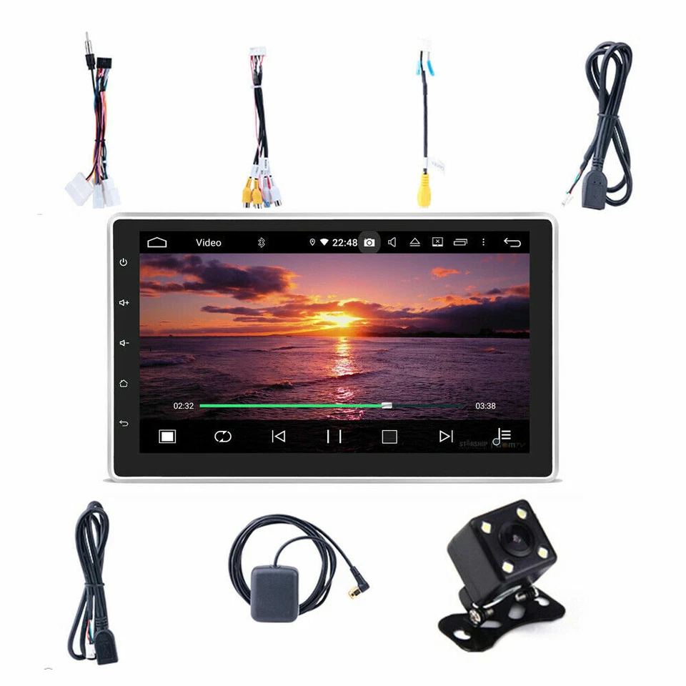 1DIN 10.1'' Adjustable Screen Android 10 Car Stereo Radio GPS Mirror Link 2+16G - Image 2 of 4