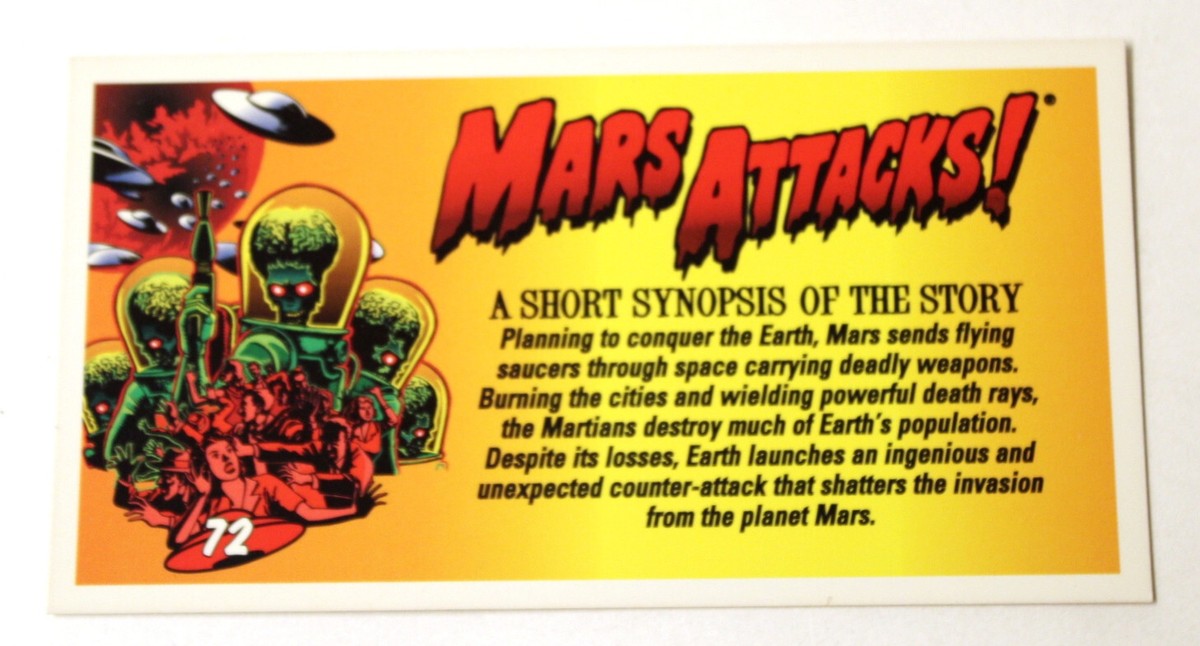 Vintage 1996 Mars Attacks Movie Widevision Trading Card Set of 72