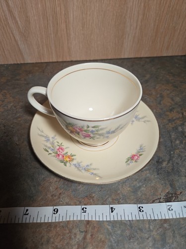 1 Cups And Saucer, Homer Laughlin Eggshell Natilus, Vintage E57N5 - Picture 2 of 7