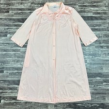 Vintage Vanity Fair sz MED Women's Nightgown Silky Floral Embroidery Gown Robe