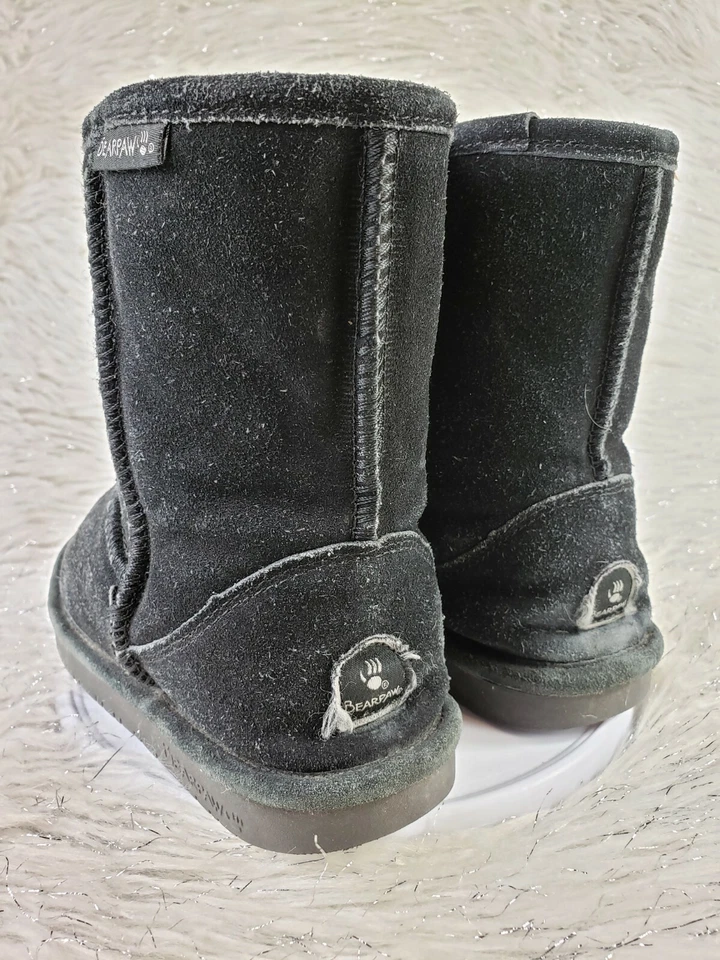 Forro BEARPAW EMMA Juvenil Talla 4 Negro Gamuza Vaca Mezcla Lana Foto 3 de 4