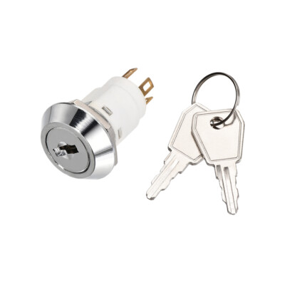 16mm 2 Positions Key Locking Push Button Switch With 2 Keys NO NC
