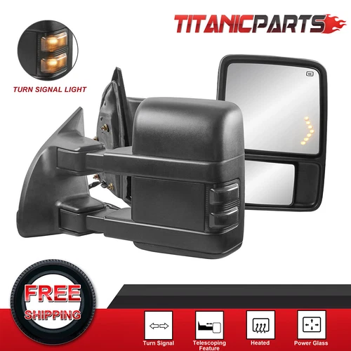 Power Heated Tow Mirrors For 99-07 Ford F250 F350 F550 w/LED Signal Left & Right