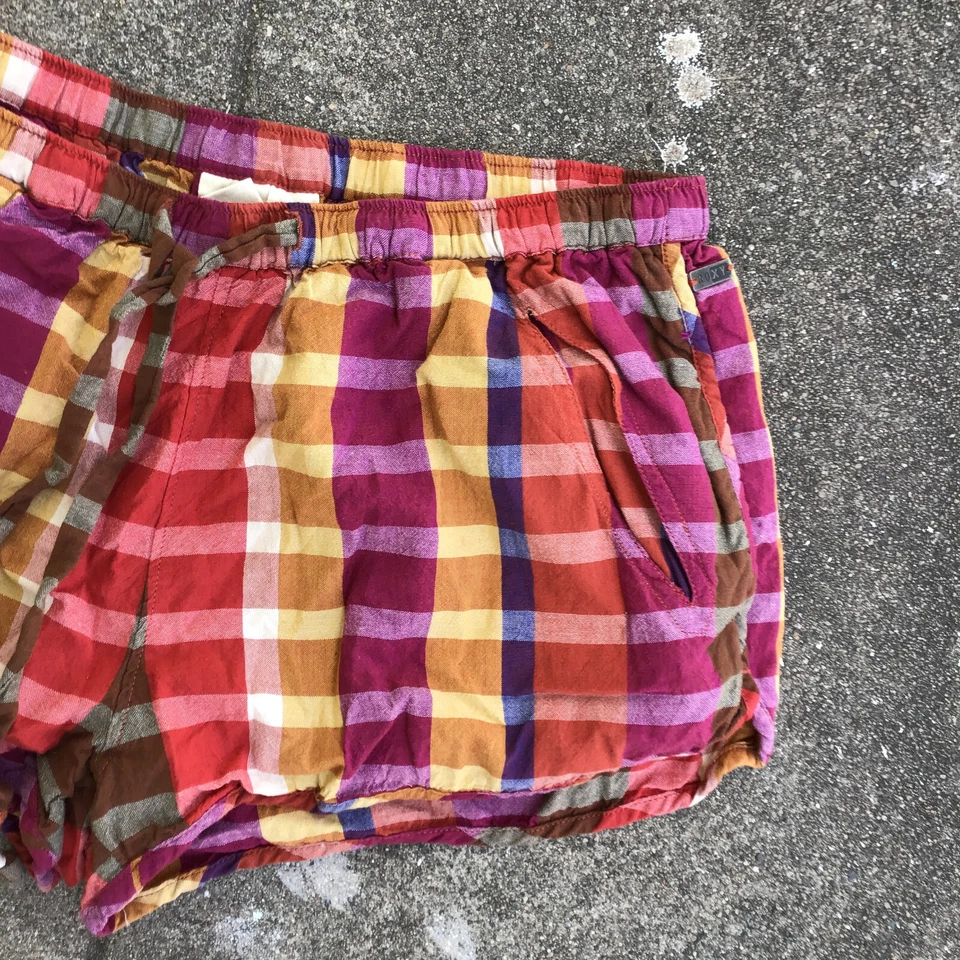 Roxy Shorts Womens M Medium Plaid Summer Casual Pockets - Image 2 of 4