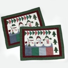 2 Vintage Style Christmas Holiday Snowman Pillow Cases Winter Gift Sleep Pillow