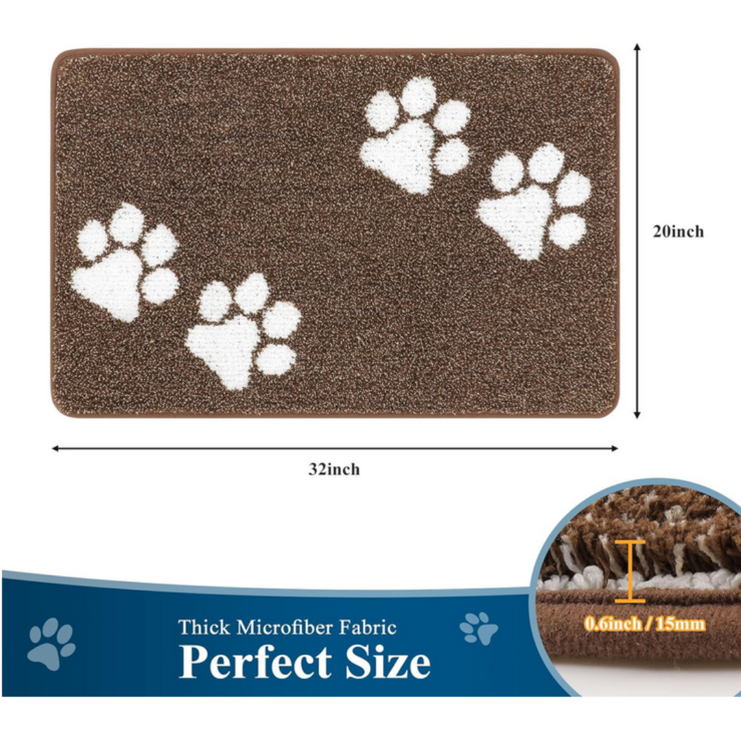 Dog Door Mat Muddy Paws Absorbs Moisture Absorbent Non Slip Washable