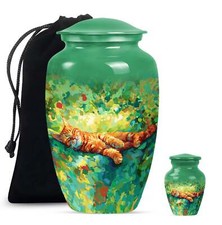 Orange Cat Cremation Keepsake     Classic Elegant Urn