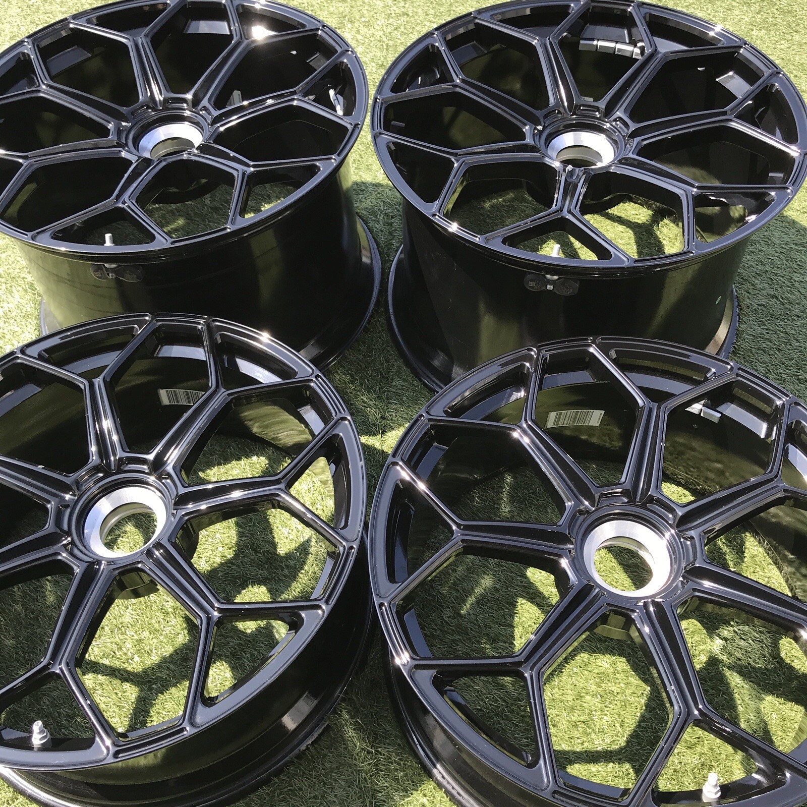 20 21 LAMBORGHINI AVENTADOR SVJ SV WHEELS RIMS SET BLACK NEW COND STOCK SET 4 22