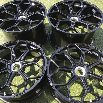 20 21 LAMBORGHINI AVENTADOR SVJ SV WHEELS RIMS SET BLACK NEW COND