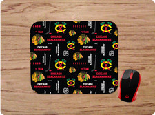 CHICAGO BLACKHAWKS PATTERN CUSTOM RUBBER PC DESK MAT MOUSEPAD HOME SCHOOL OFFICE