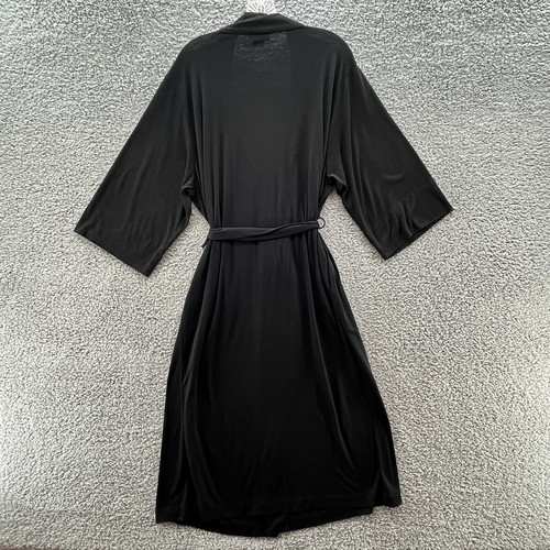 Natori Robe Womens Large Black Lightweight Knit Kimono Midi Wrap - Picture 8 of 10