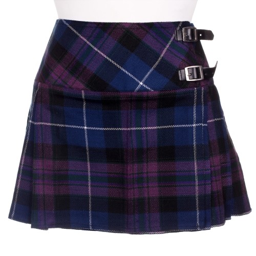 Mini-jupe écossaise (kilt) Femme - Tartan, Laine/acrylique, 16 Pouces, Boucle, Style Plissé