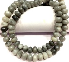 Natural Black Cats Eye Smooth Rondelle Beads 8.MM Blackish Grey Gemstone Beads.