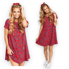 Show Me Your MuMu Nicks Babydoll Mini Dress Red Paisley Size Medium